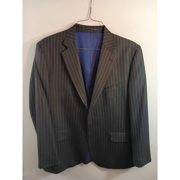 CHARLES TYRWHITT London Blazer Mens 46R Grey Wool 3 Button Double Vented